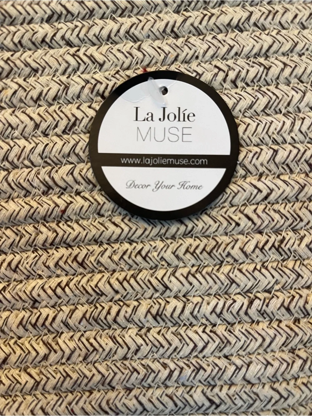 Two-Tone Cotton Rope Woven Storage Basket - Terracotta